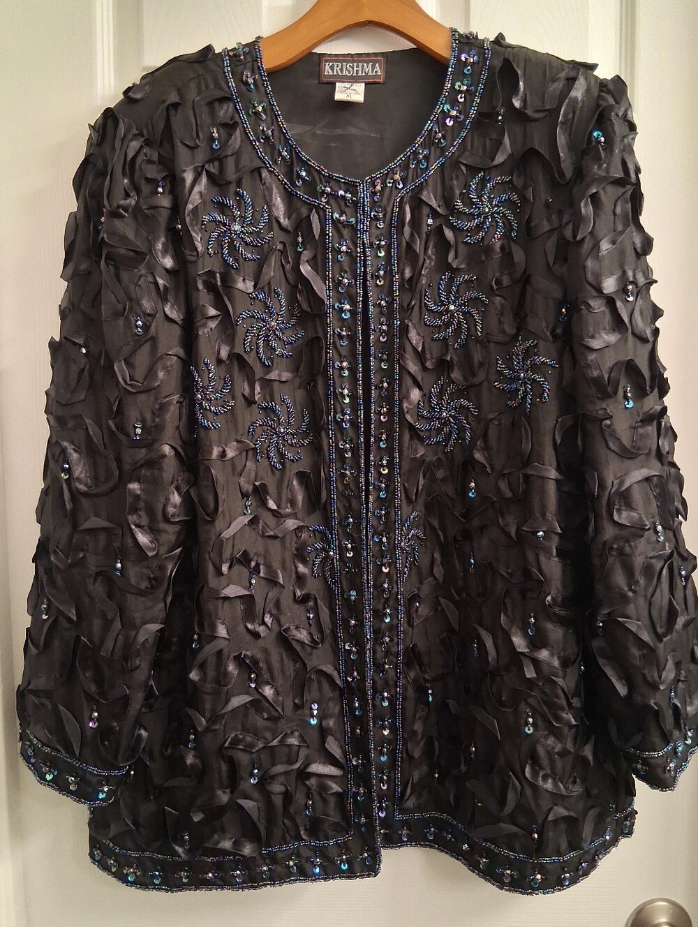 Krishma Beaded Textured Ribbon Jacket XL